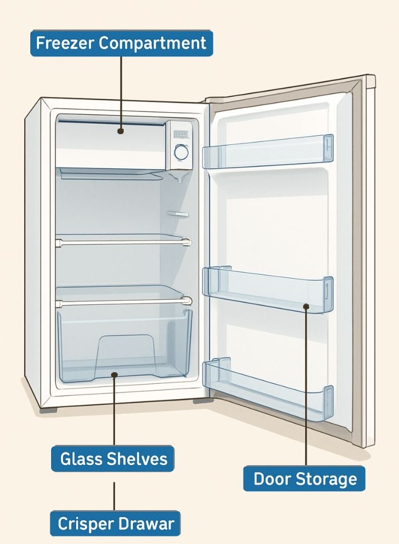 KELON 120 Litres Single Door Refrigerator – Spacious Storage, Energy Efficient Cooling, Low Noise Operation, Adjustable Shelves, Reversible Door, Stylish White Finish – KRS-12DRW1 White - Image 3