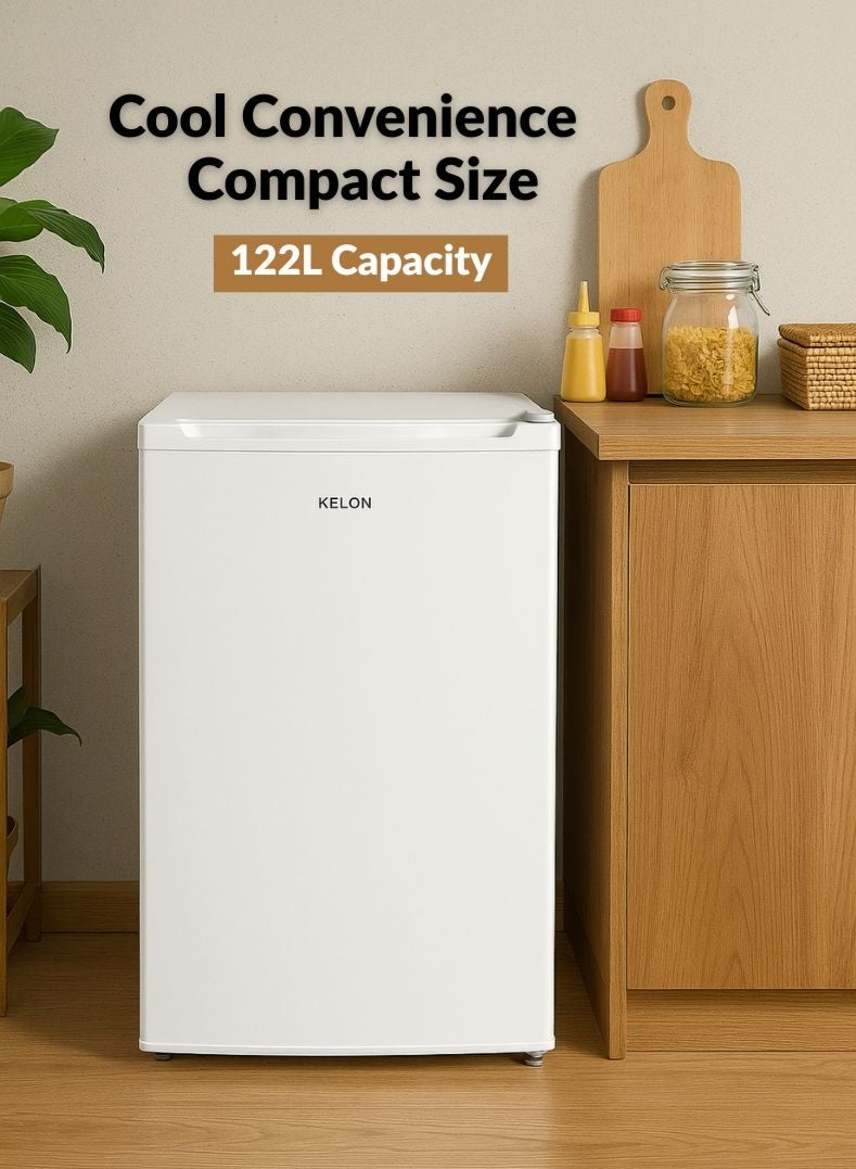 KELON 120 Litres Single Door Refrigerator – Spacious Storage, Energy Efficient Cooling, Low Noise Operation, Adjustable Shelves, Reversible Door, Stylish White Finish – KRS-12DRW1 White - Image 1