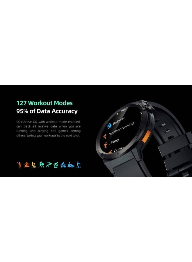 كيو سي واي ساعة QCY Active GX S12 1.43 بوصة AMOLED HD 466 × 466 مع تاج معدني وأزرار اتصال HD BT ساعة IP68 - QCY Active GX - - Image 3