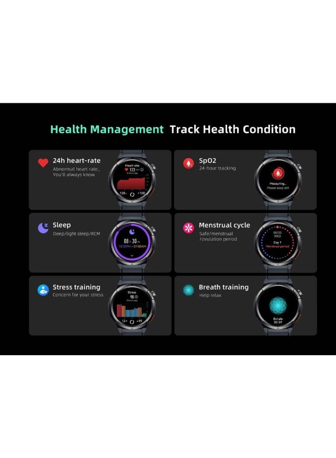 كيو سي واي ساعة QCY Active GX S12 1.43 بوصة AMOLED HD 466 × 466 مع تاج معدني وأزرار اتصال HD BT ساعة IP68 - QCY Active GX - - Image 4