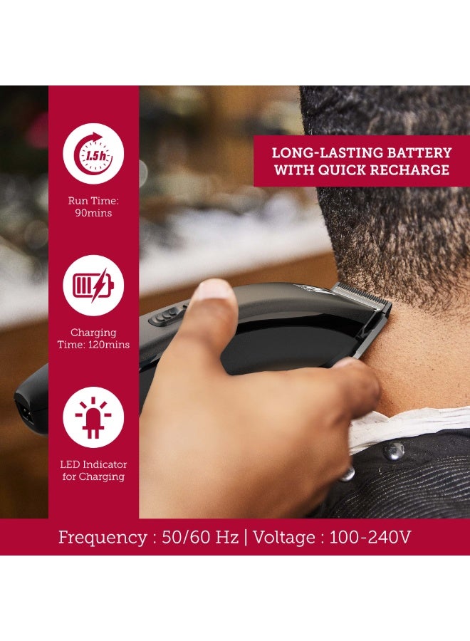 MOSER Professional Grooming Set, Hair Clipper with 46mm Cutting Width & Mobile Shaver, Cordless/Corded Operation, LED Indicator, 45-Min Runtime - 1886-0151+3615-0052B Black - Image 4