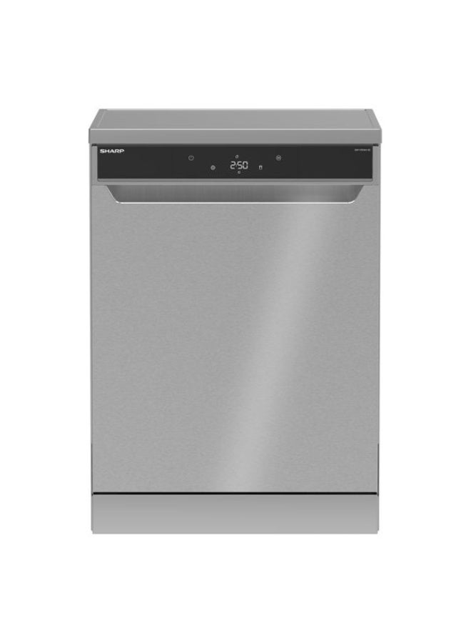 SHARP Dishwasher 14 Person 60 cm Inverter Digital 10 Programs Stainless - QW-V1014A-SS Silver - Image 1