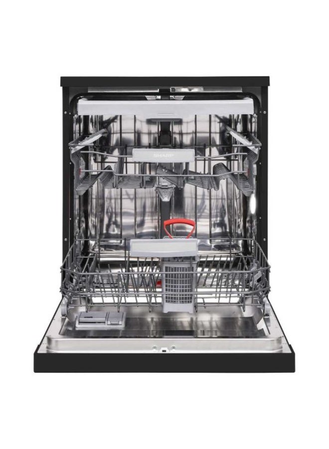 SHARP Dishwasher 15 Person 60 cm Inverter Digital 10 Programs - QW-V1015A-BK Black - Image 2