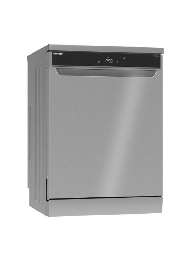 SHARP Dishwasher 15 Person 60 cm Inverter Digital 10 Programs Stainless - QW-V1015A-SS Silver - Image 2