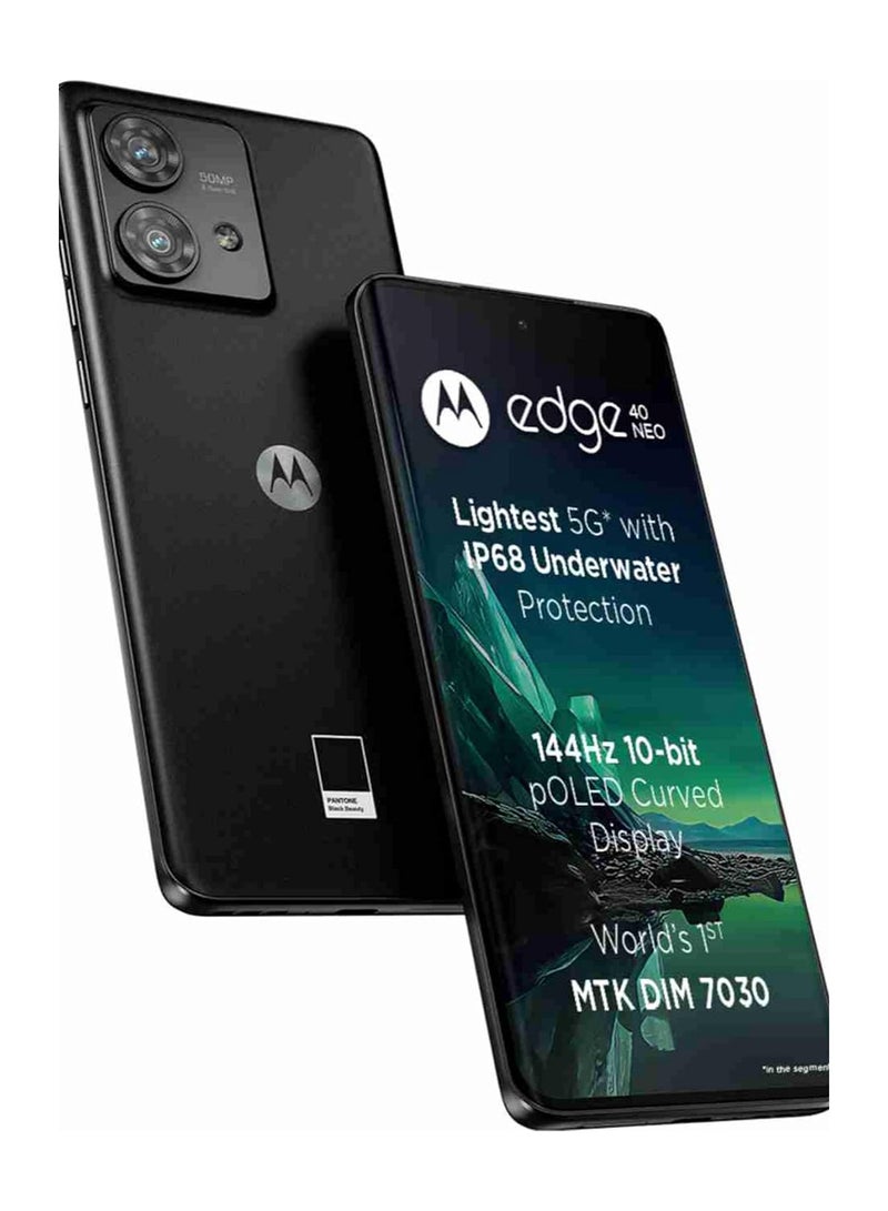 Motorola Edge 40 Neo, 5G Single + eSIM 12GB RAM 256GB ROM Black Beauty - International Version - Image 1