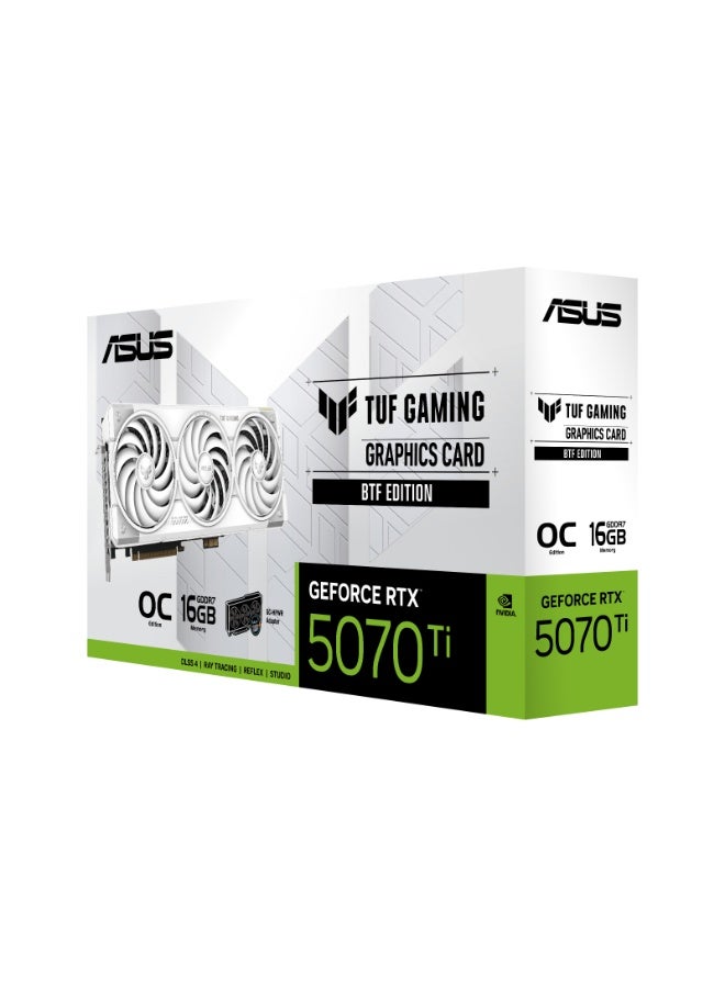 ASUS Gaming GeForce RTX 5070 Ti 16GB GDDR7 OC Graphics Card, PCIe 5.0, 8960 CUDA Cores, 2610MHz Boost, Dual BIOS, Axial-Tech Cooling, 2x HDMI 2.1b, 3x DisplayPort 2.1b, DLSS 4.0, Ray Tracing, NVIDIA Reflex & Broadcast, BTF Design, White | 90YV0N60-M0NA00 white - Image 3