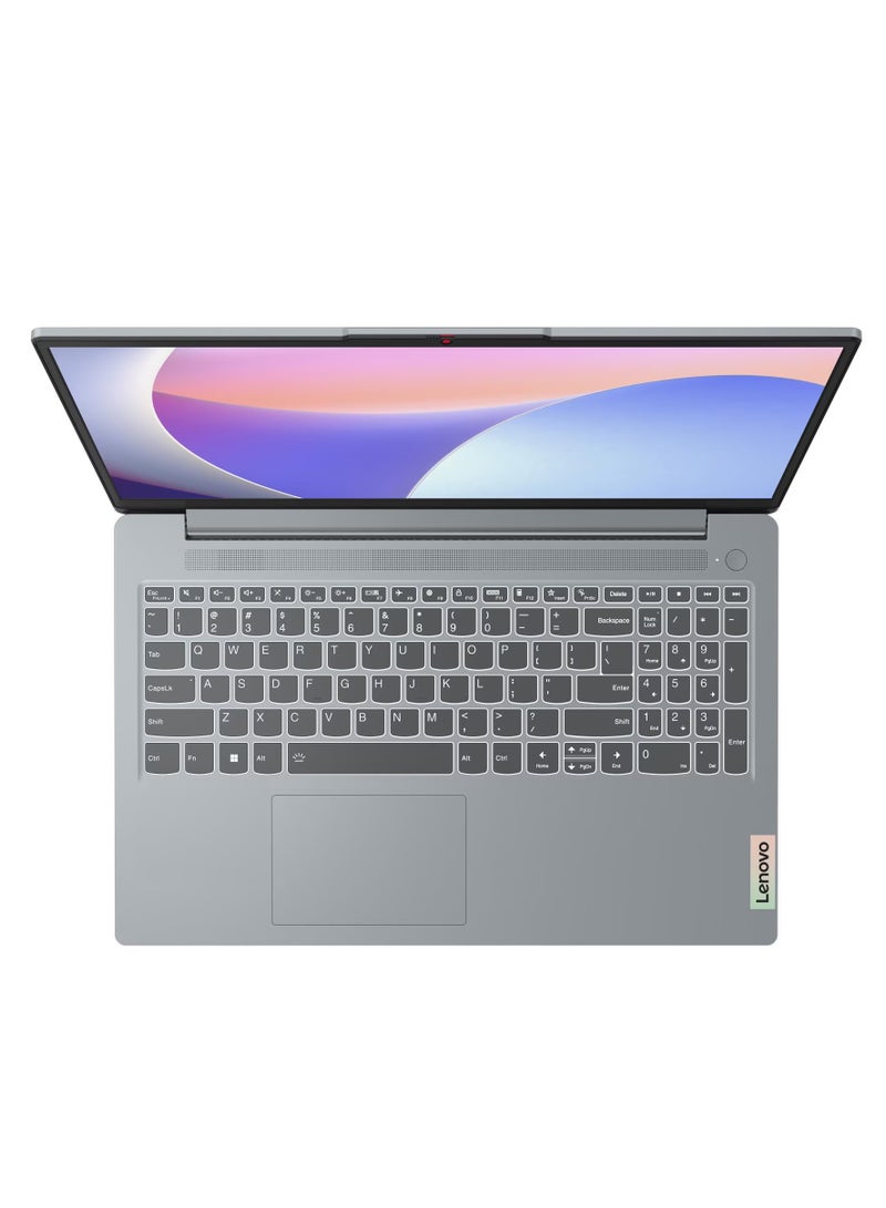 لينوفو (Upgraded Version) IdeaPad Slim 3 15IRU8 Laptop With 15.6-Inch FHD Display, Core i3-1315U Processor/8GB RAM/256GB SSD/Intel UHD Graphics/DOS(Without Windows) Arabic Arctic grey Arabic Arctic grey - Image 1