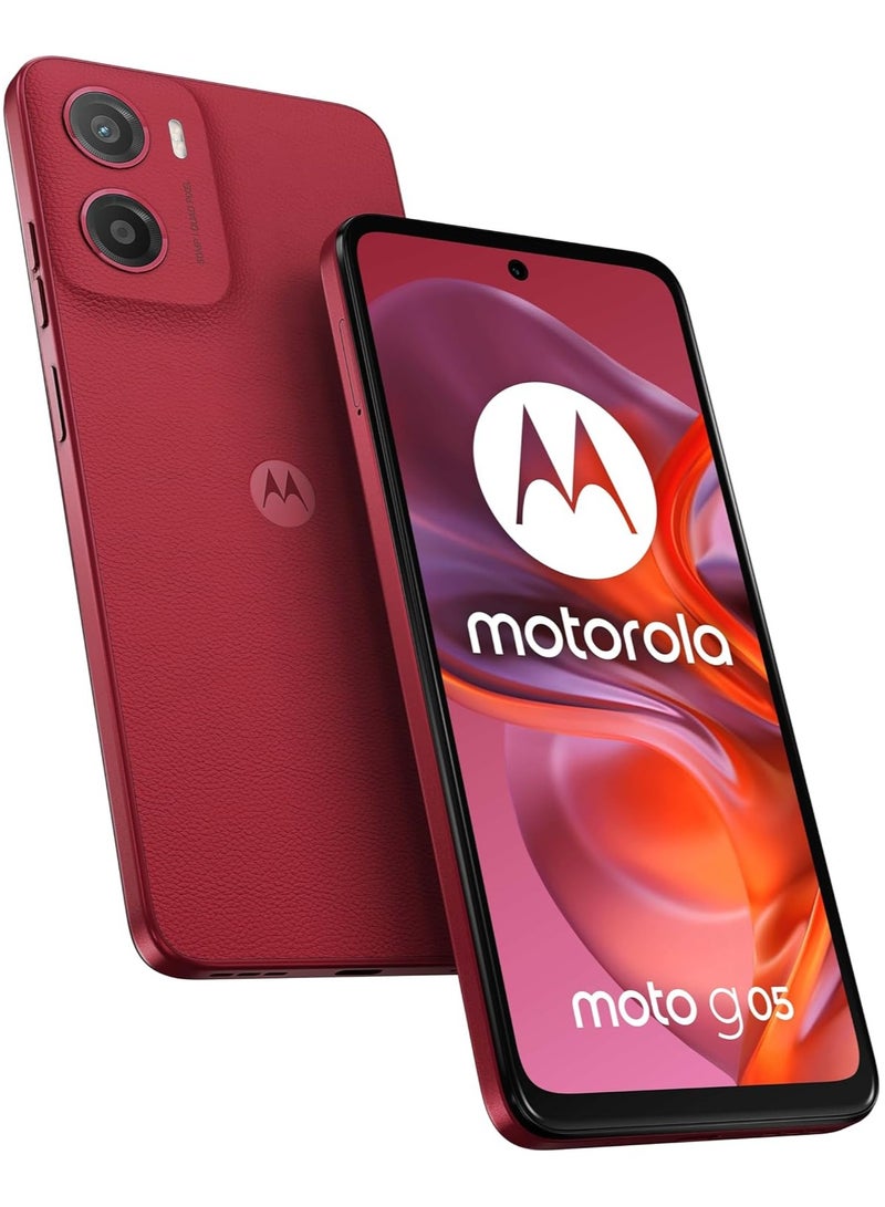 Motorola Moto G05 4G Dual SIM 4GB RAM 256GB ROM Plum Red - International Version - Image 1