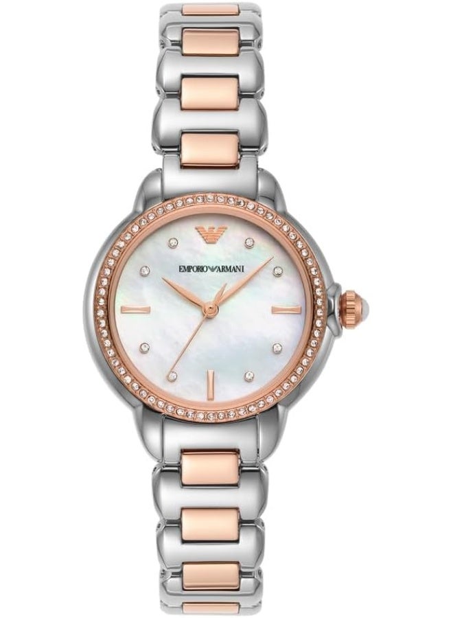 امبوريو ارماني ساعة يد من الفولاذ المقاوم للصدأ بتصميم مزدوج اللون AR11569 - Image 1