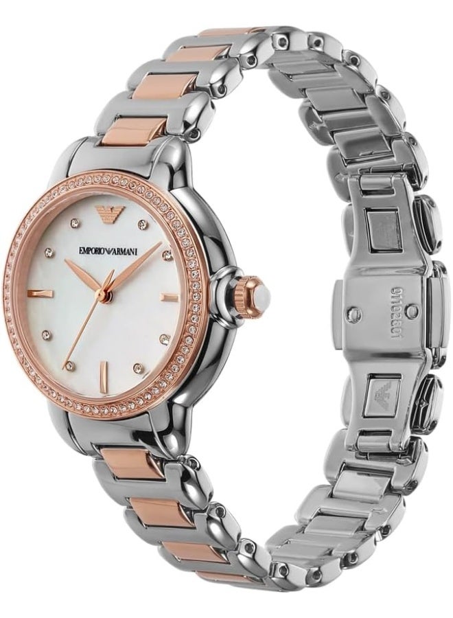 امبوريو ارماني ساعة يد من الفولاذ المقاوم للصدأ بتصميم مزدوج اللون AR11569 - Image 3
