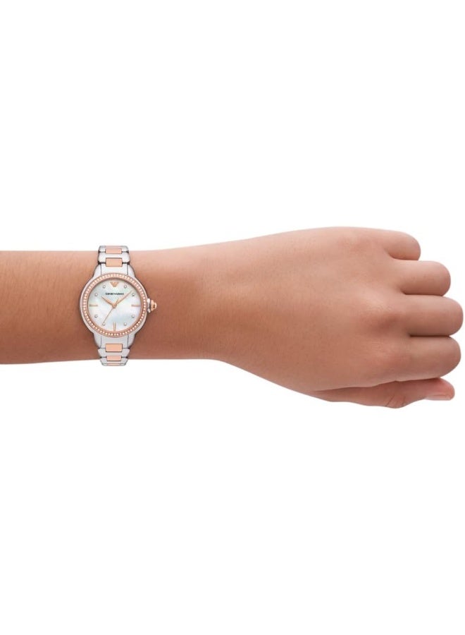 امبوريو ارماني ساعة يد من الفولاذ المقاوم للصدأ بتصميم مزدوج اللون AR11569 - Image 2