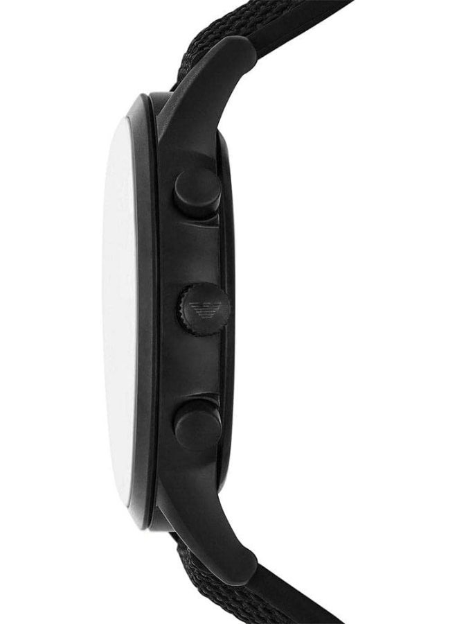 EMPORIO ARMANI Men's Chronograph Black Fabric Watch - Image 2