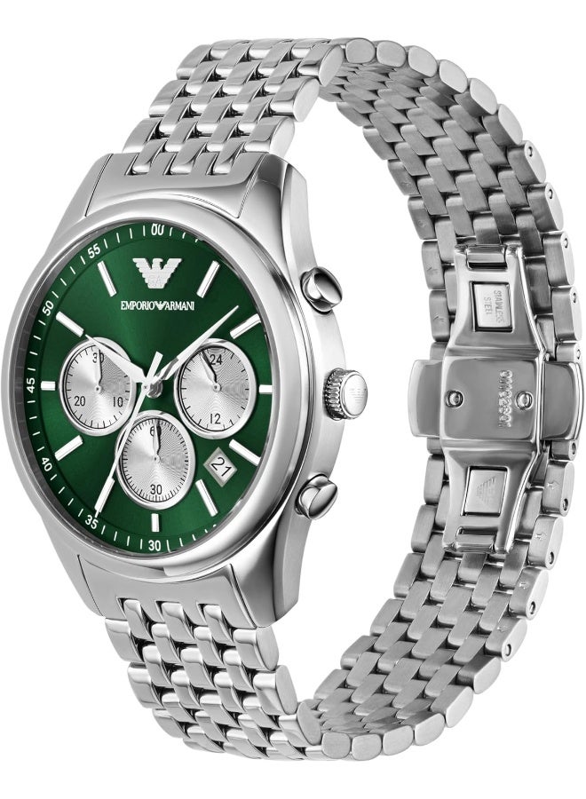 EMPORIO ARMANI Men's Chronograph Watch with Green Dial - Image 4