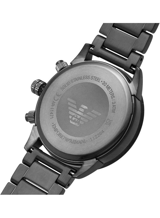 امبوريو ارماني Men's Mario Round Dial Watch AR11471 - Image 5