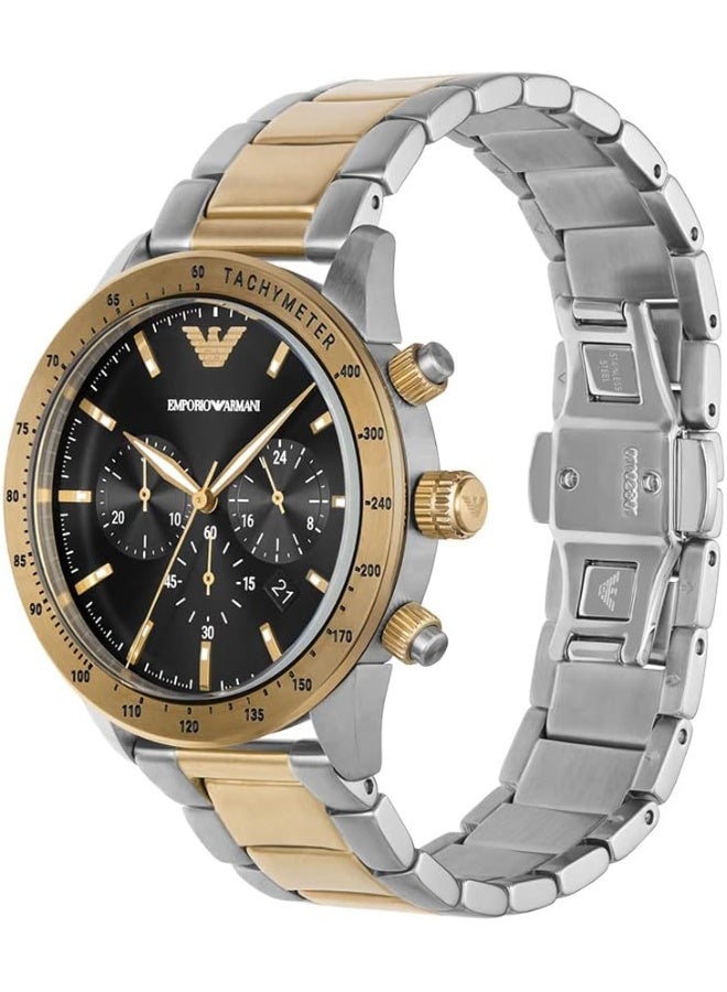 EMPORIO ARMANI Men's Chronograph Two-Tone Stainless Steel Watch - Image 3