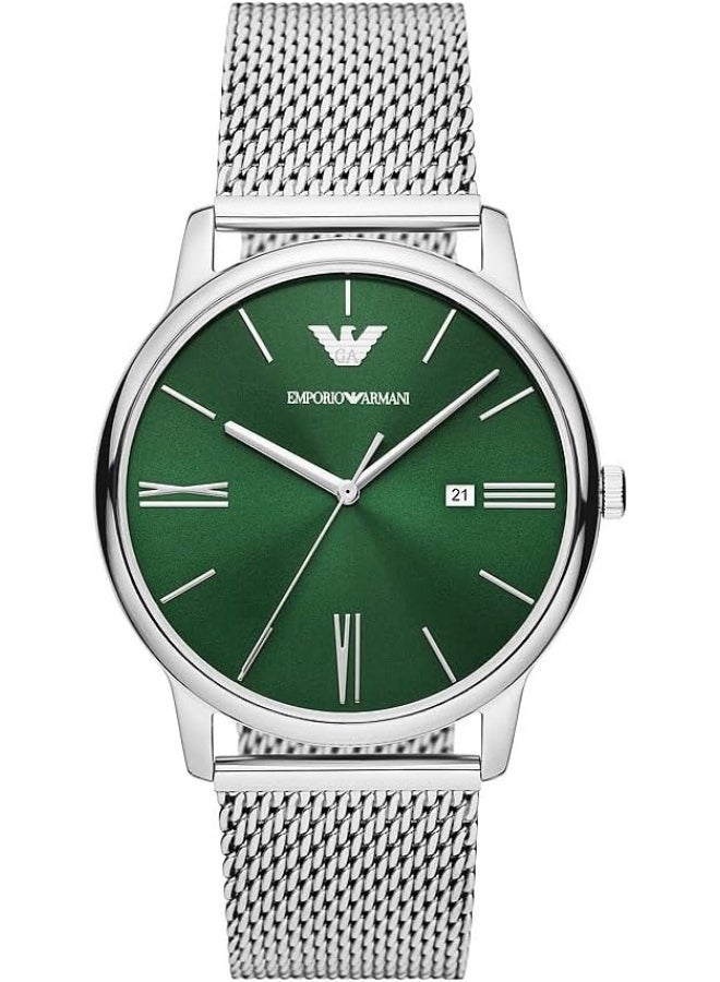 امبوريو ارماني ساعة كوارتز بقرص أخضر - Image 1