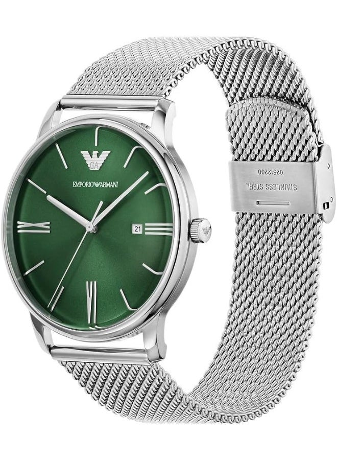 امبوريو ارماني ساعة كوارتز بقرص أخضر - Image 4