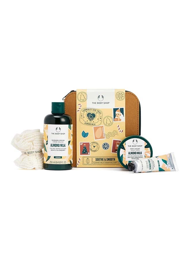 ذا بودي شوب Almond Milk Essentials Gift Set – Shower Cream (250ml), Body Yogurt (200ml) & Hand Balm (30ml) | Hydrating Skincare Trio for Dry Sensitive Skin, Vegan Friendly - Image 1