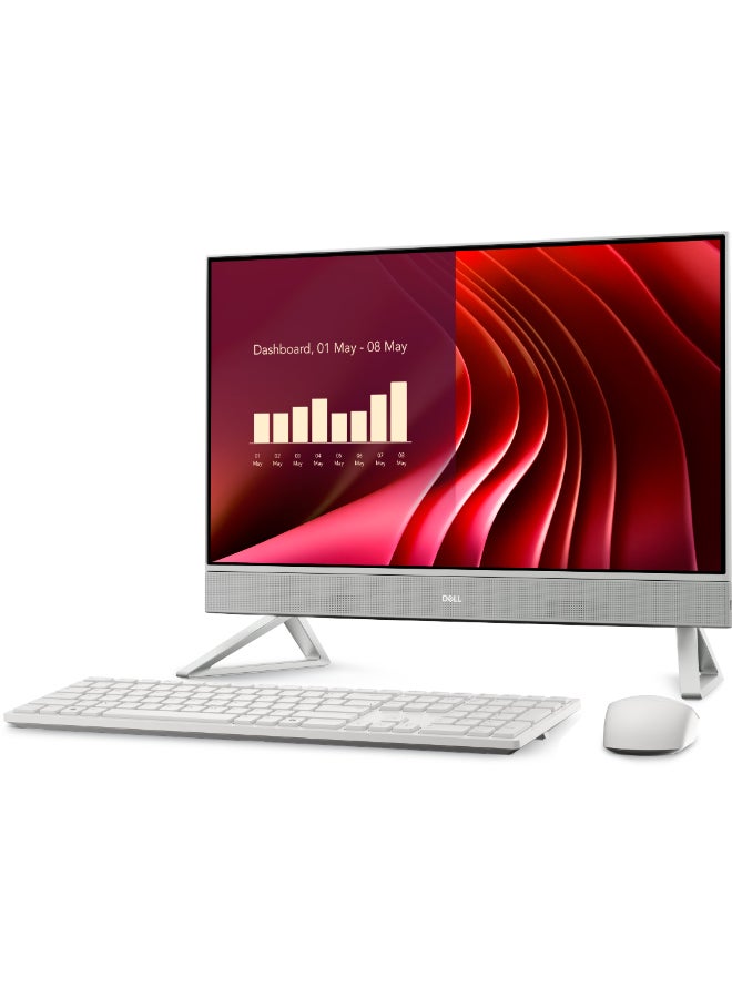 ديل All-in-One With 23 Inch Full HD (1920X1080) Display,Core 7-150U Processor/16GB RAM DDR5/1TB SSD/Intel Iris XE Graphics/Windows 11Pro/ English/Arabic White - Image 3