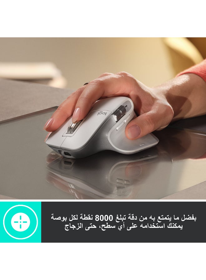 Logitech Renewed - MX Master 3S 910-006560 Wireless Performance Mouse - Pale Grey - Image 2