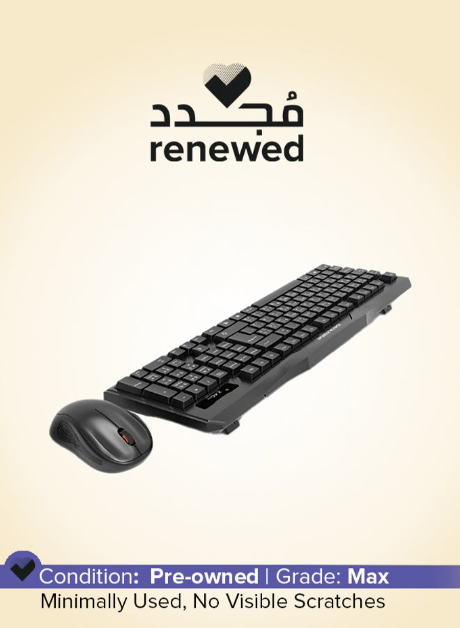 Datazone Renewed - DM-KM388 Wireless Combo Keyboard And Mouse - Black - Image 1