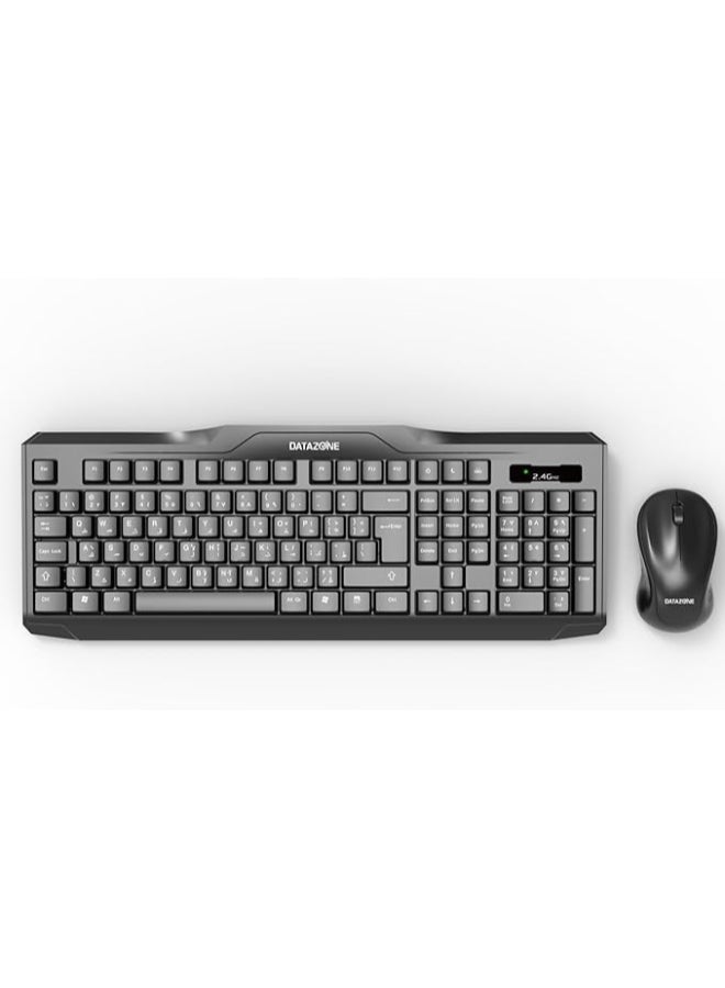 Datazone Renewed - DM-KM388 Wireless Combo Keyboard And Mouse - Black - Image 2