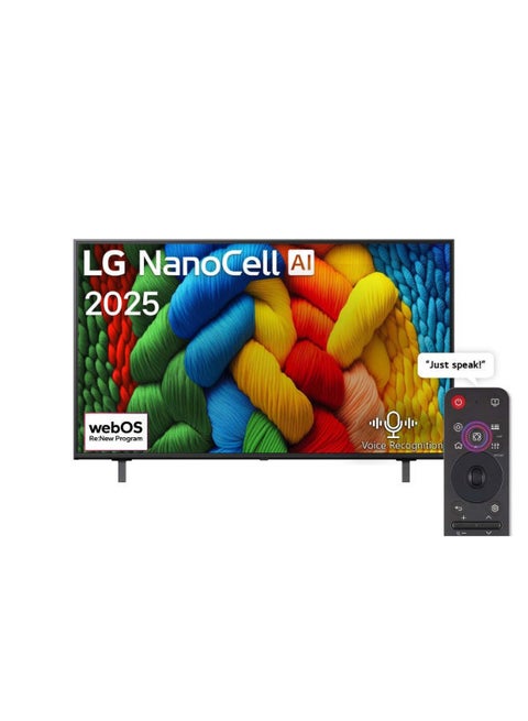 LG TV 50" Nano cell 4K Smart AI Magic Remote webOS25 (2025) - 50NANO80A6A 50NANO80A6A Black