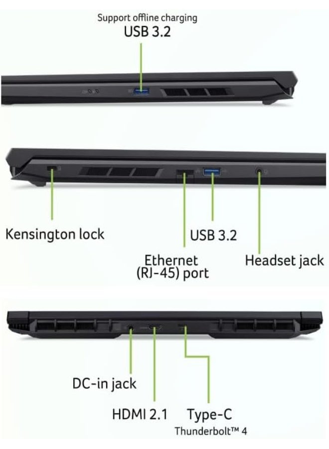 Acer Nitro 16 Laptop With 16-Inch WQXGA Display,Core i7-14650HX Processor/16GB RAM/1TB SSD/6GB NVIDIA GeForce RTX 4050 Graphics/Windows 11 Pro English Obsidian Black - Image 5