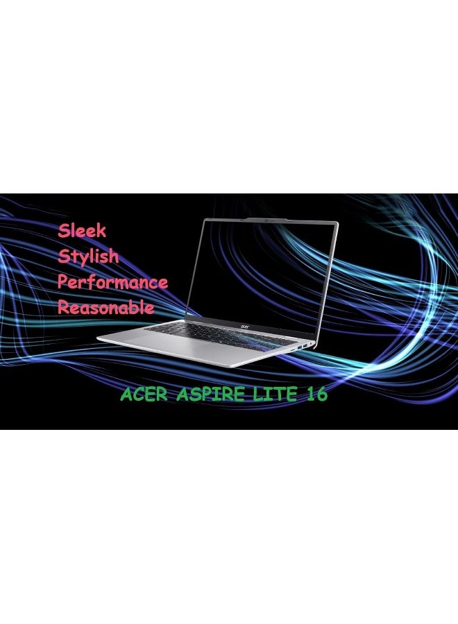 Acer (Upgraded Version) Aspire Lite 16 Laptop With 16-Inch WUXGA Display,Core i3-1305U Processor/16GB RAM/512GB SSD/Intel UHD Graphics/Windows 11 Pro English Silver English Silver - Image 5