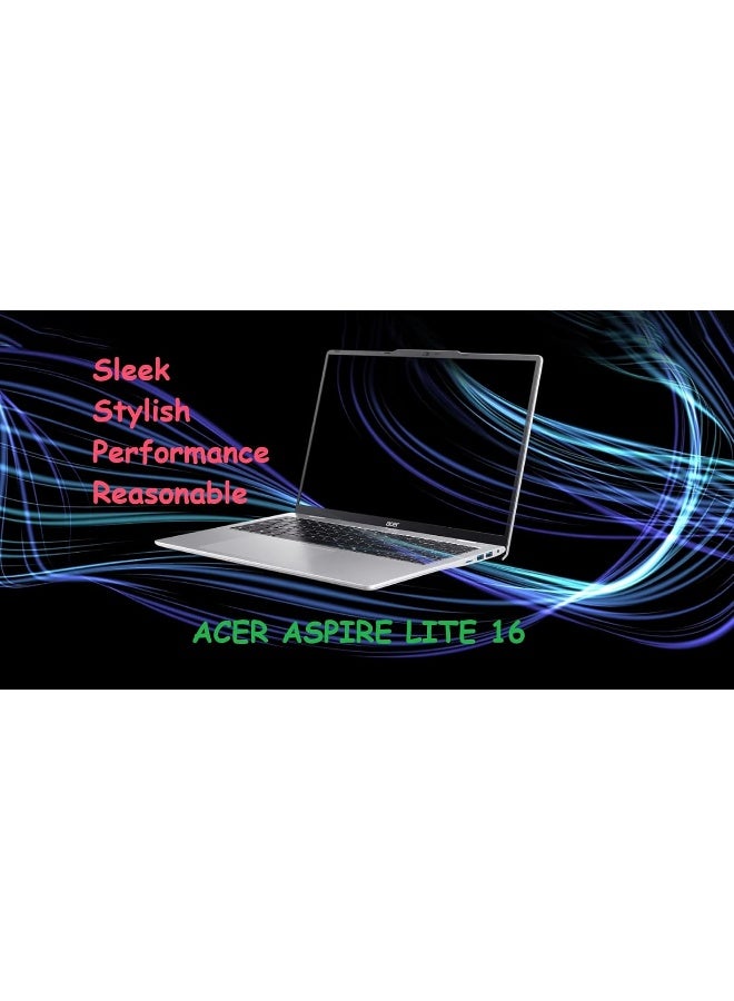 Acer (Upgraded Version) Aspire Lite 16 Laptop With 16-Inch WUXGA Display,Core i3-1305U Processor/32GB RAM/1TB SSD/Intel UHD Graphics/Windows 11 Pro English Silver English Silver - Image 3