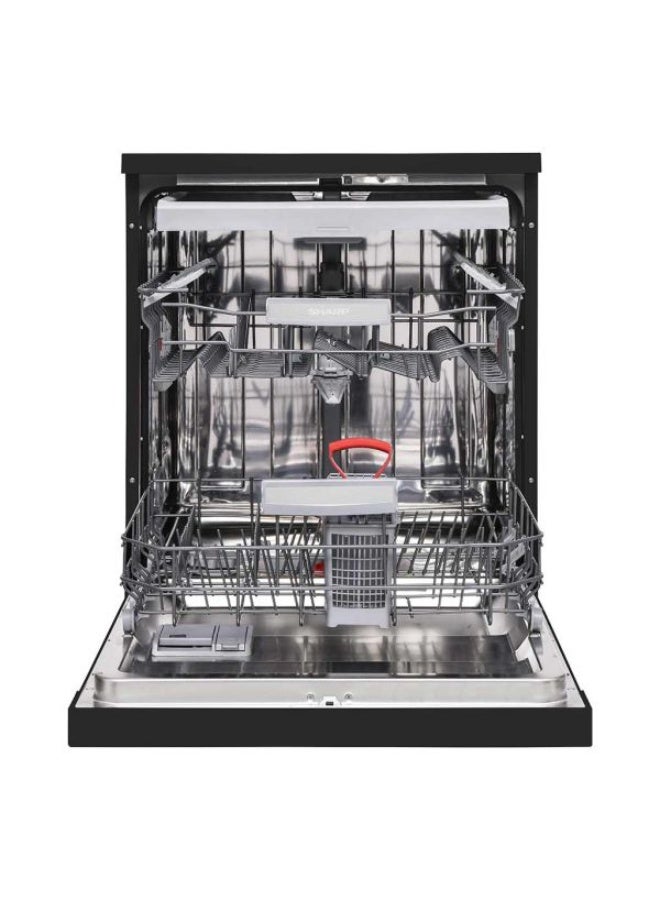 SHARP Dishwasher 14 Person 60 cm Inverter Digital 10 Programs - QW-V1014A-B Black - Image 2