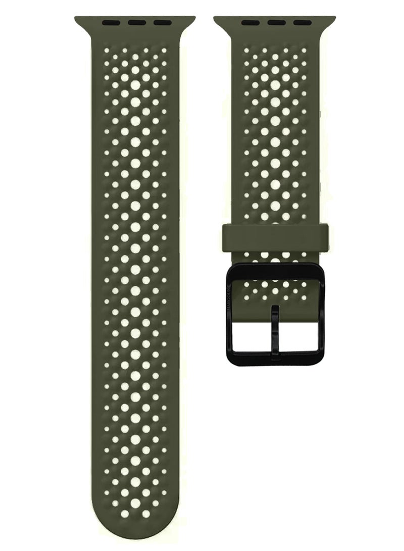 MARGOUN 49mm/45mm/44mm/ Sport Silicone Watch Band Compatible with Apple Watch Series 9/8/7/6/5/4/3/2/1 & SE – Breathable Soft Strap with Buckle Graphite Grey - Image 2