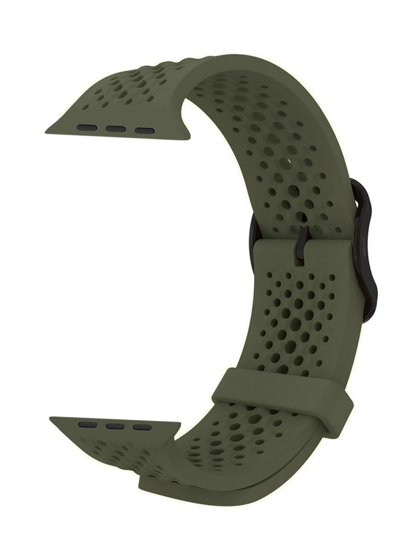 MARGOUN 49mm/45mm/44mm/ Sport Silicone Watch Band Compatible with Apple Watch Series 9/8/7/6/5/4/3/2/1 & SE – Breathable Soft Strap with Buckle Graphite Grey - Image 1