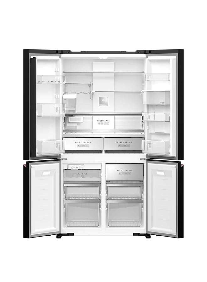 باناسونيك ثلاجة 14.4 قدم مكعب، فريزر 7.3 قدم مكعب، جانبية، متعددة الأبواب، موزع، زجاج مرآة أسود - Image 3