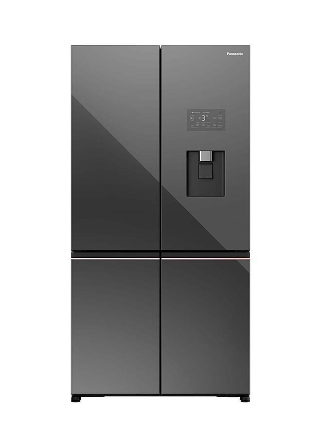 باناسونيك ثلاجة 14.4 قدم مكعب، فريزر 7.3 قدم مكعب، جانبية، متعددة الأبواب، موزع، زجاج مرآة أسود - Image 1