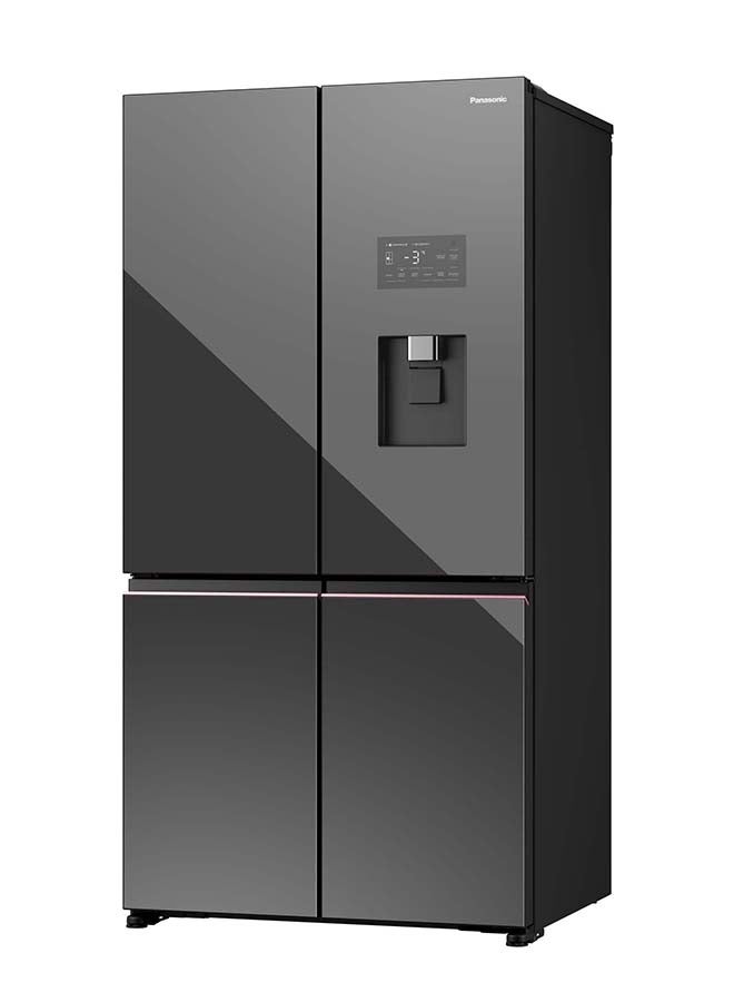باناسونيك ثلاجة 14.4 قدم مكعب، فريزر 7.3 قدم مكعب، جانبية، متعددة الأبواب، موزع، زجاج مرآة أسود - Image 2