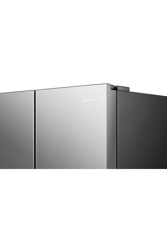هايسنس Side by Side Refrigerator 14.7 Cu.Ft Freezer 7.8 Cu.Ft Inverter WiFi Silver RS3N668SAID silver - Image 4