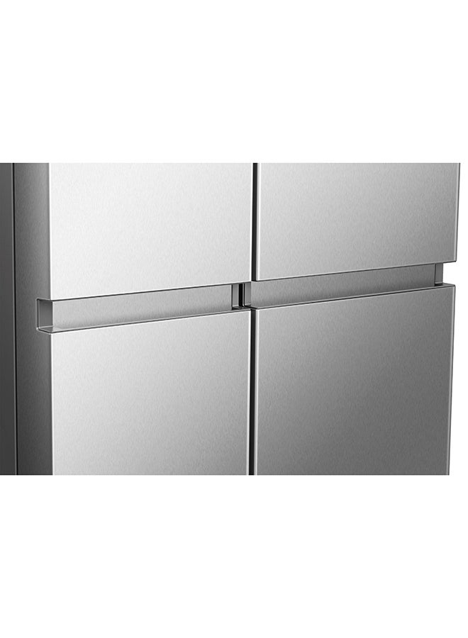 هايسنس Side by Side Refrigerator 14.7 Cu.Ft Freezer 7.8 Cu.Ft Inverter WiFi Silver RS3N668SAID silver - Image 3