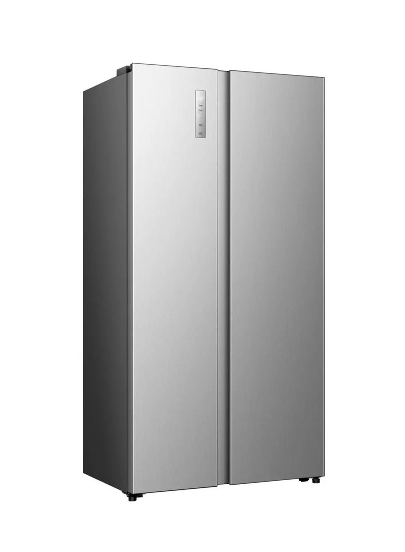 هايسنس Side by Side Refrigerator 12.2 Cu.Ft Freezer 6.6 Cu.Ft Inverter Silver RS3P558NAIC silver - Image 2