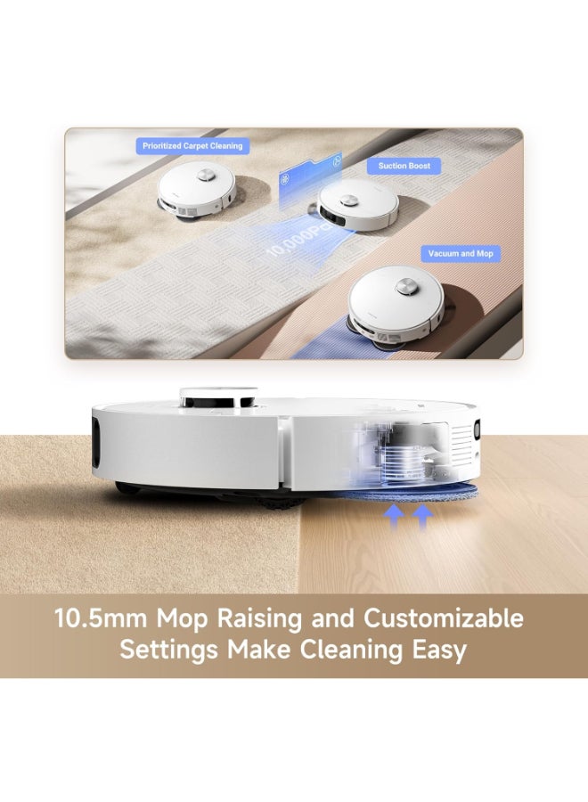 دريم L10S ULTRA GEN 2 Robot Vacuum And Mop, 10,000Pa Suction, Roboswing Mop Extension, Fully Automatic Base, Duoscrub System, Pet Mode, Smart Carpet Strategy, 32 Water Levels, White, 2 Year Warranty 20 kW L10S ULTRA GEN 2 white - Image 5