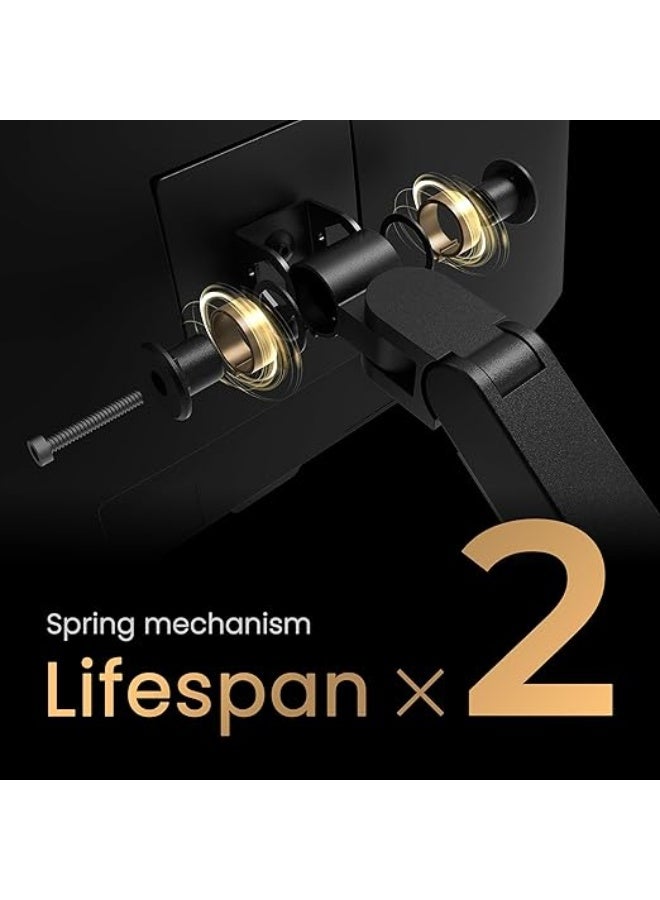 بين كيو ذراع شاشة بنكي إيرغو BSH01 - حامل شاشة بنابيب غاز لدعم شاشات حتى 45 بوصة و44 رطل، قوي، تركيب سريع، بدون انحناء، مشبك علوي وقاعدة جرومايت، لوحة تعزيز، توافق VESA 75x75 و100x100 مم - Image 3