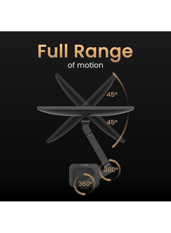 بين كيو ذراع شاشة بنكي إيرغو BSH01 - حامل شاشة بنابيب غاز لدعم شاشات حتى 45 بوصة و44 رطل، قوي، تركيب سريع، بدون انحناء، مشبك علوي وقاعدة جرومايت، لوحة تعزيز، توافق VESA 75x75 و100x100 مم - Image 5