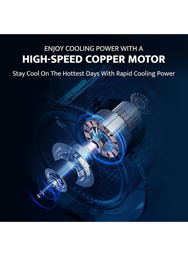 Krome 16" Pedestal Fan | High-Speed Copper Motor | 5-Blade Design for Powerful Airflow | 3 Speed Levels And 60-Min Timer | Adjustable Height And Easy Control Panel 70 W KR-PF 16WT Black - Image 3