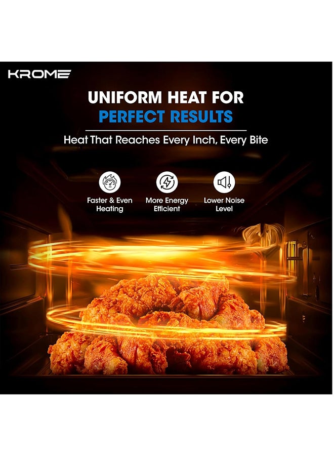 Krome Microwave Oven, 20L Capacity, 700W Output, 5 Power Levels, 35 Minute Timer, Cooking End Signal, Grey Painted Cavity - KR-MW20MM Black - Image 3