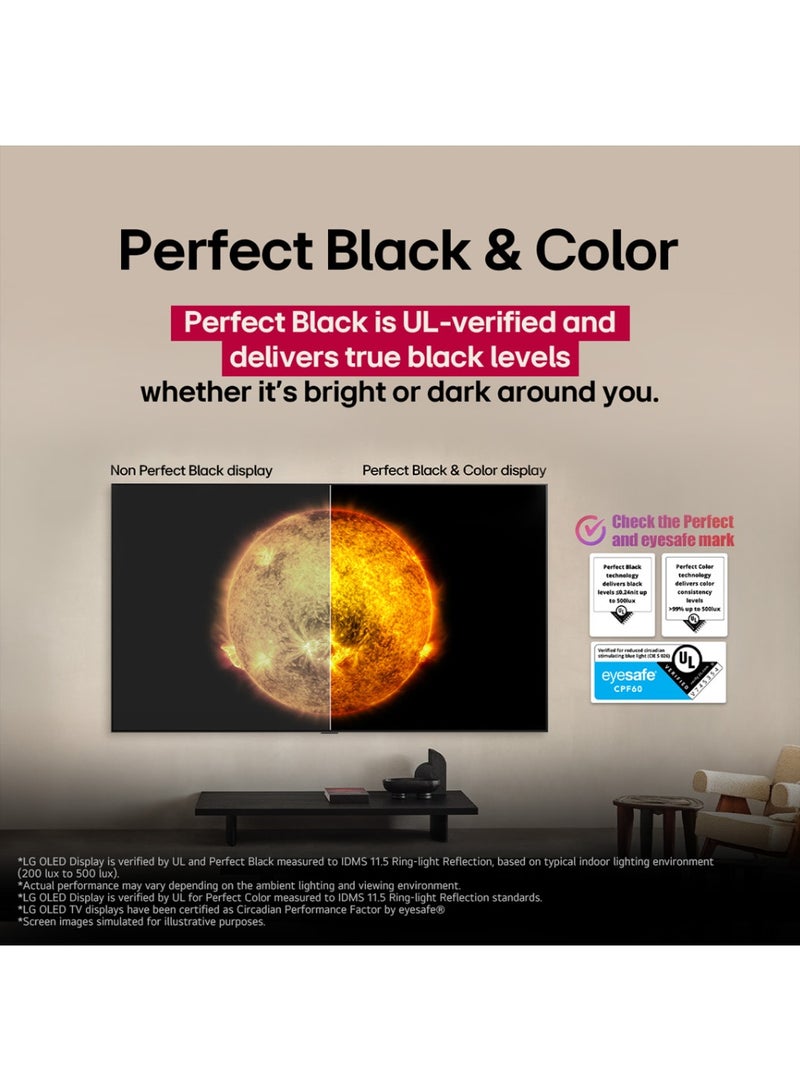 LG 55 inch LG OLED AI CS5 4K, 144Hz, 0.1 ms VRR, Dolby Vision/Dolby Atmos, Smart TV, AI Magic remote, α9 AI Processor 4K Gen8, WebOS25, Model Year 2025, 2 Year Warranty - OLED55CS5VA Black - Image 4