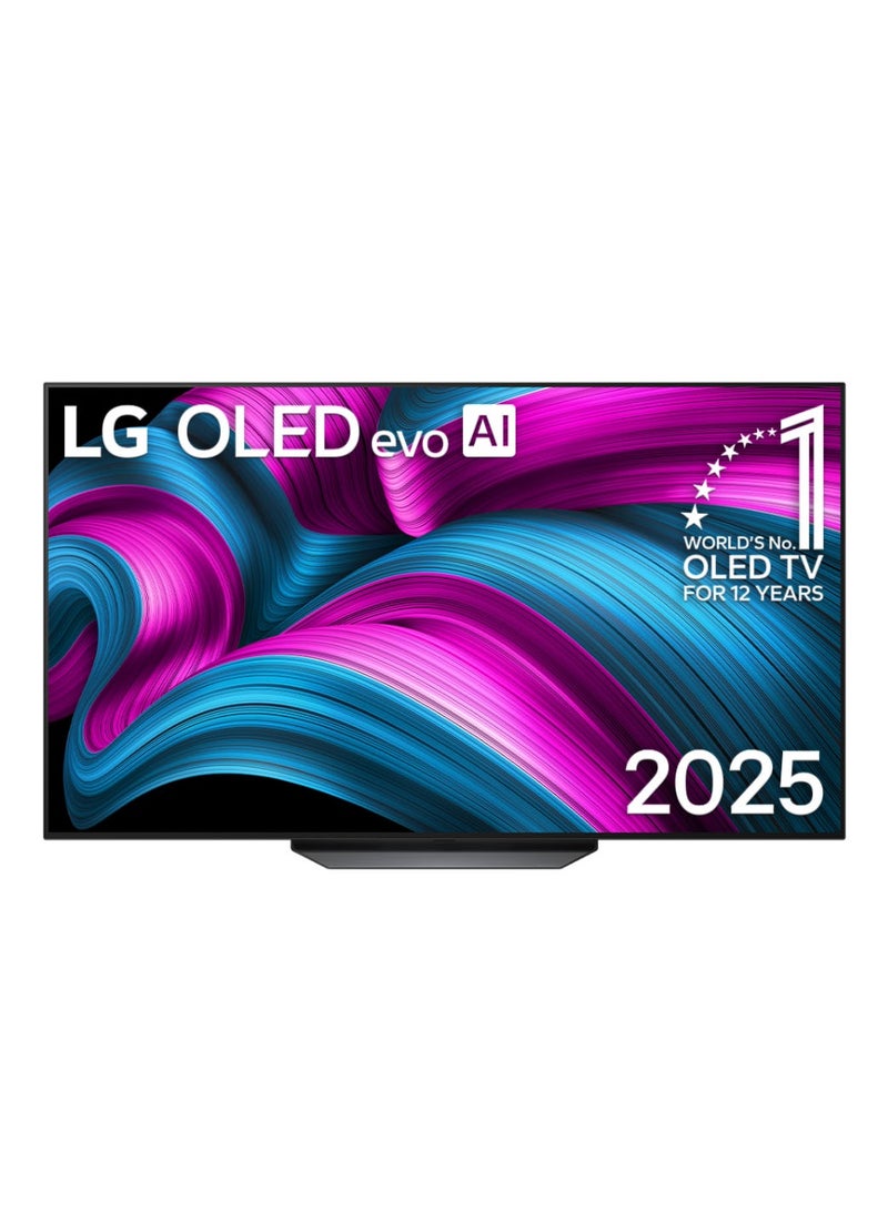 LG 55 inch LG OLED AI CS5 4K, 144Hz, 0.1 ms VRR, Dolby Vision/Dolby Atmos, Smart TV, AI Magic remote, α9 AI Processor 4K Gen8, WebOS25, Model Year 2025, 2 Year Warranty - OLED55CS5VA Black - Image 1