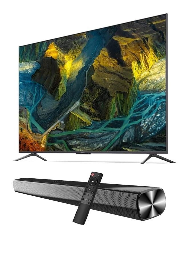 شاومي 86-inch 4K UHD QLED Smart TV With Dolby Vision IQ, MEMC, HDR10+, HLG, 120Hz + Immersive Soundbar with Dynamic Audio, HDMI ARC, Bluetooth, Optical, and USB Connectivity, 86MAX+SOUNDBAR 86MAX+SOUNDBAR Grey - Image 2