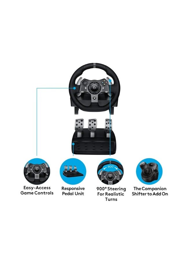 Logitech G920 Driving Force Racing Wheel And Floor Pedals+ Driving Force Shifter - Black - Image 4