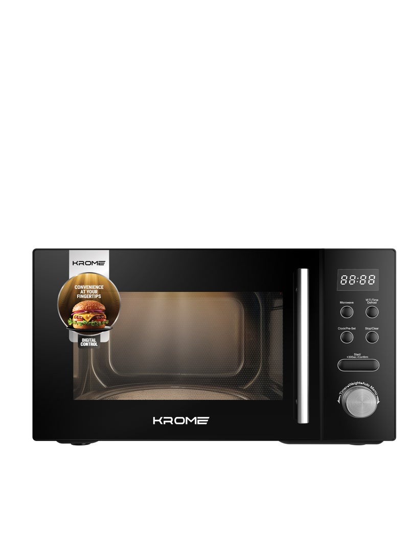 كروم Digital Microwave Oven, 20L Capacity, 700W Output, 5 Power Levels, 95-Minute Timer, Cooking End Signal, Grey Painted Cavity, 20 L 700 W KR-MW20DM black - Image 1