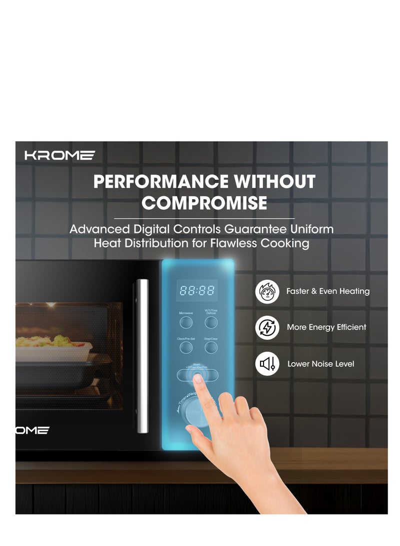 كروم Digital Microwave Oven, 20L Capacity, 700W Output, 5 Power Levels, 95-Minute Timer, Cooking End Signal, Grey Painted Cavity, 20 L 700 W KR-MW20DM black - Image 3